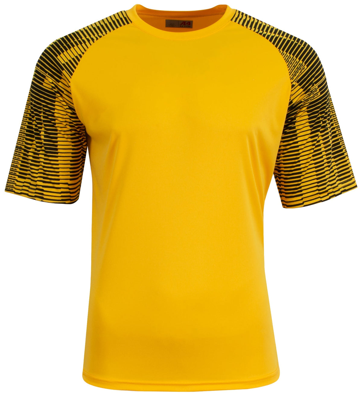 A4 N3551 Attacker Soccer Jersey - Gold Black - Yellow-gold / Adult s
