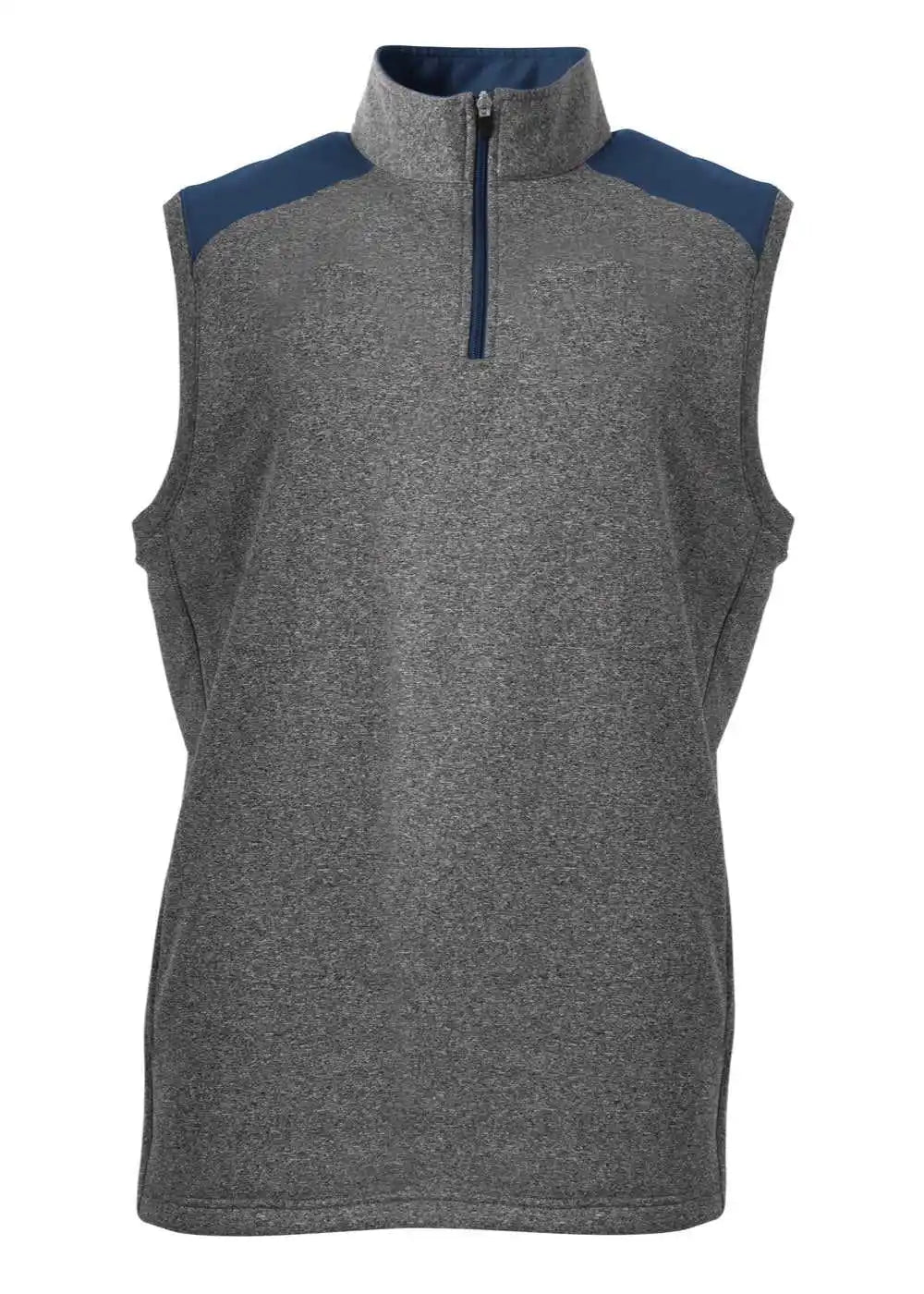 A4 N4095 Tourney 1/4 Zip Vest Sleeveless Fleece - Heather Navy