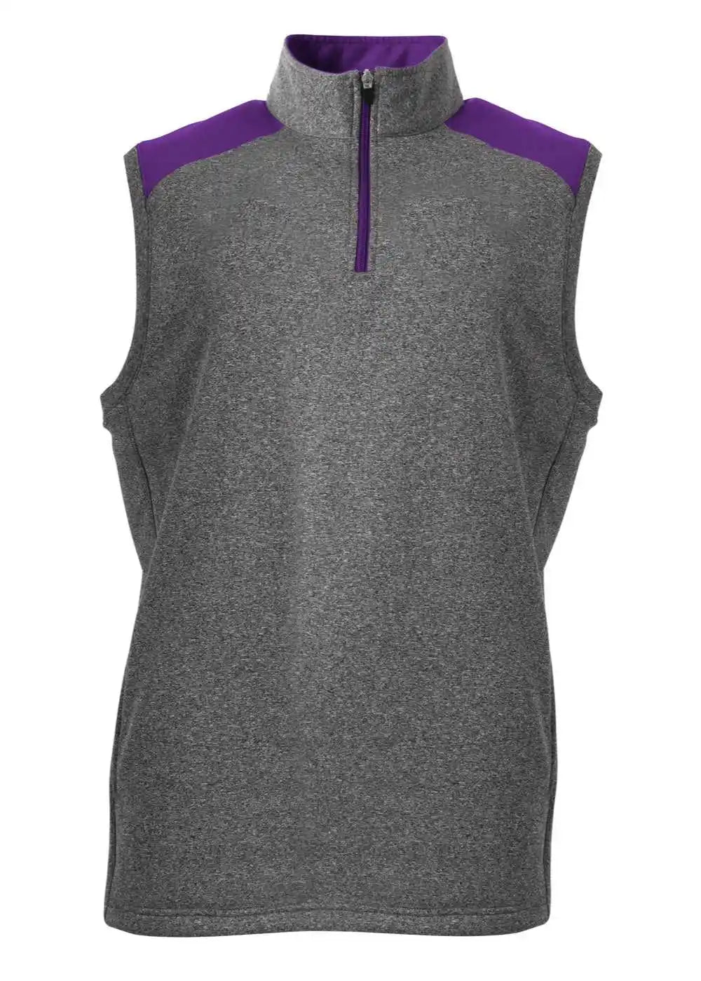 A4 N4095 Tourney 1/4 Zip Vest Sleeveless Fleece - Heather Purple
