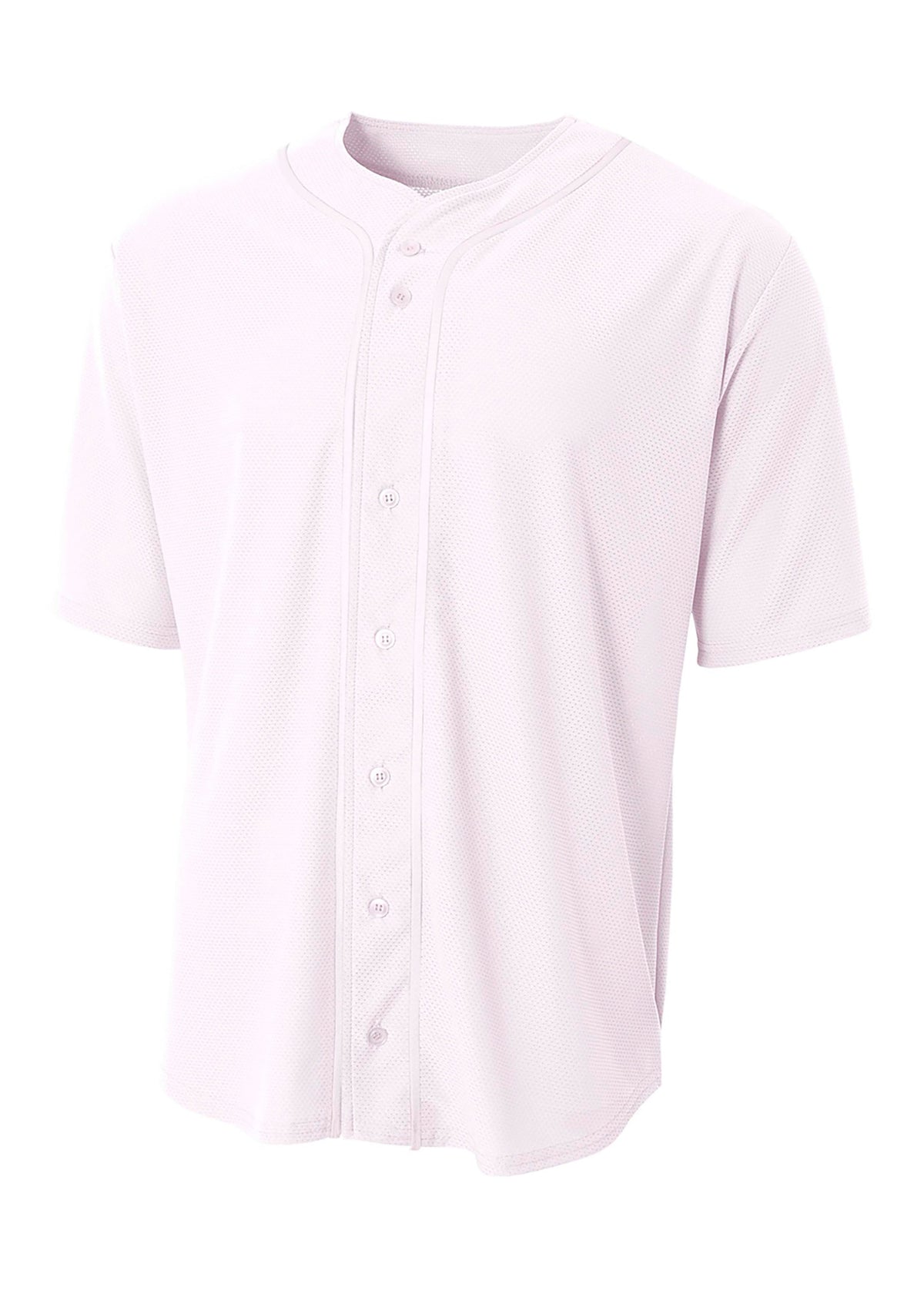 A4 N4184 Short Sleeve Full Button Baseball Top - Athletic Orange White - s