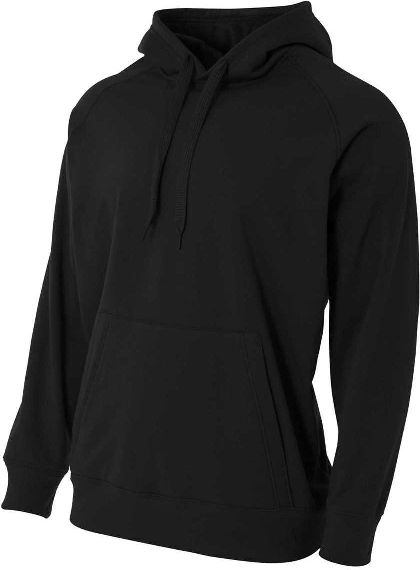 A4 N4237 Solid Tech Fleece Hoodie - Black