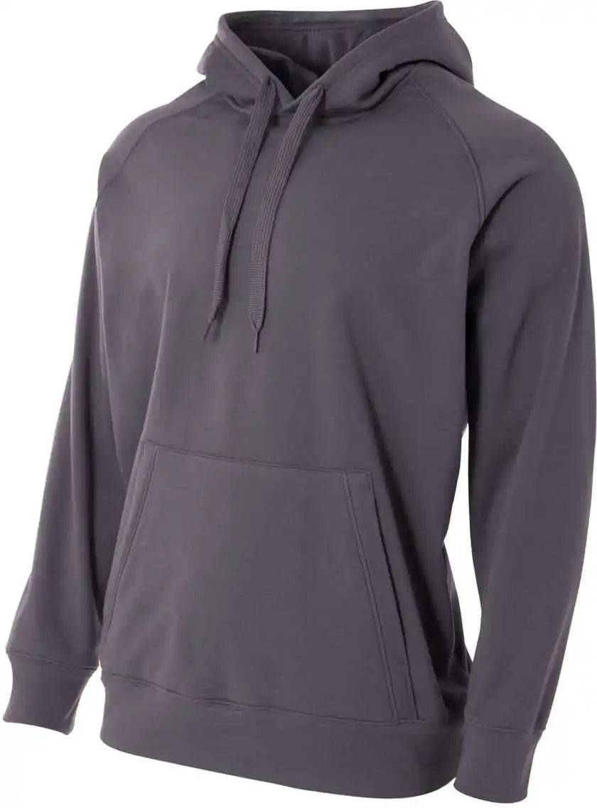 A4 N4237 Solid Tech Fleece Hoodie Graphite