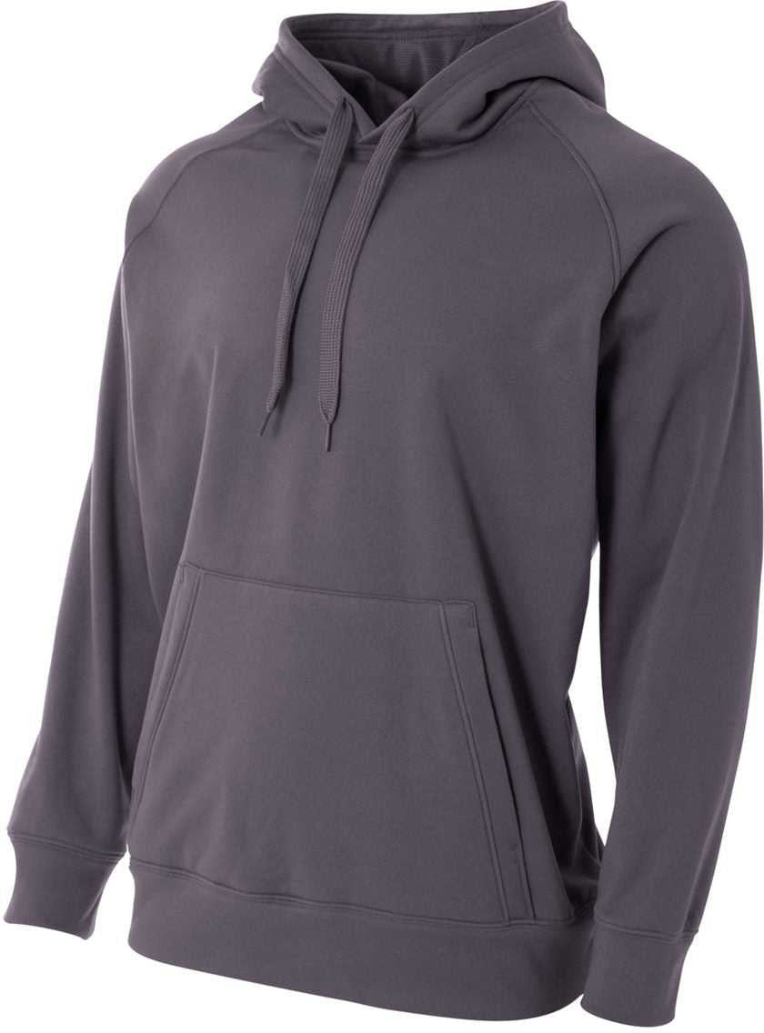 A4 N4237 Solid Tech Fleece Hoodie - Graphite