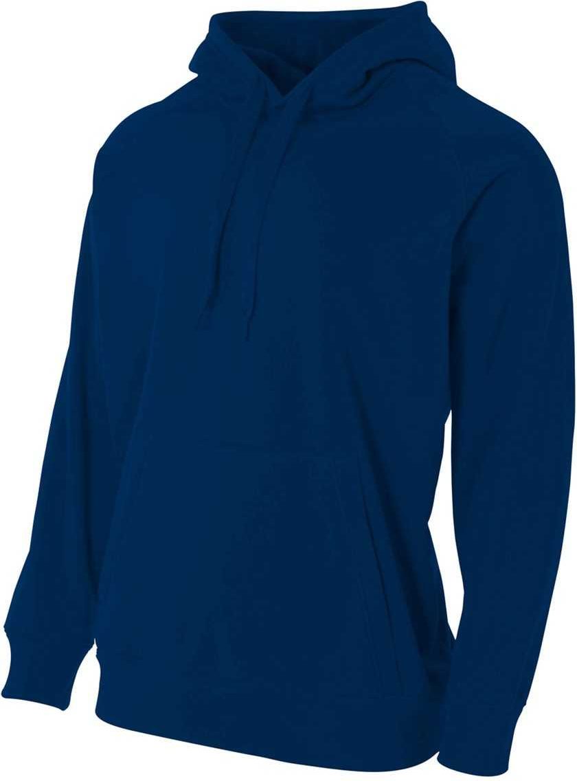A4 N4237 Solid Tech Fleece Hoodie - Navy