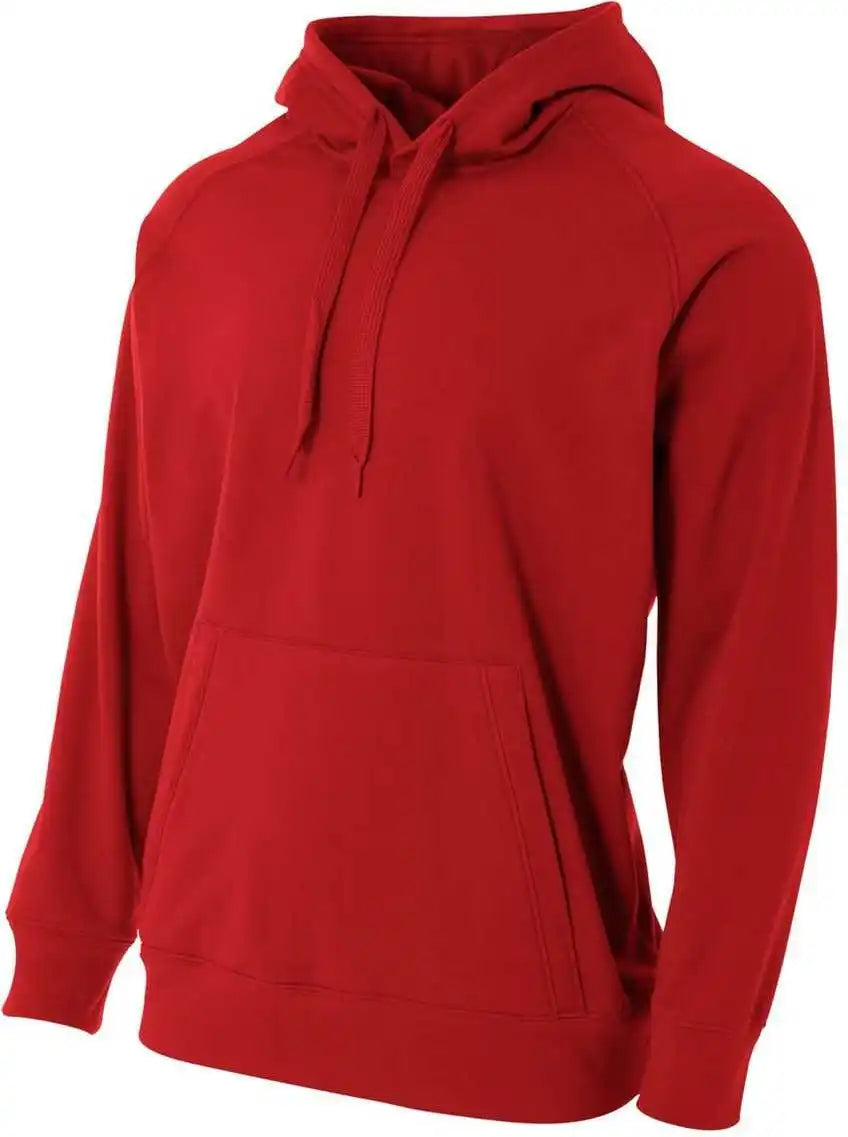 A4 N4237 Solid Tech Fleece Hoodie Scarlet