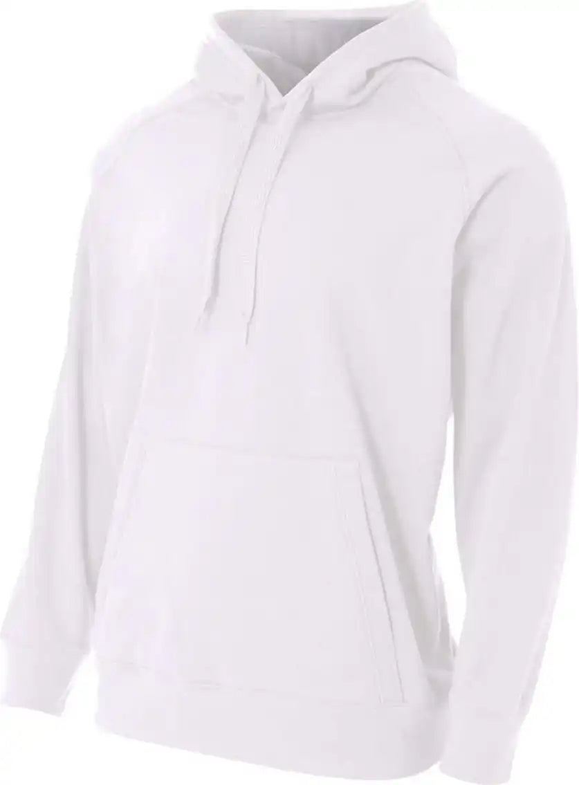 A4 N4237 Solid Tech Fleece Hoodie - White