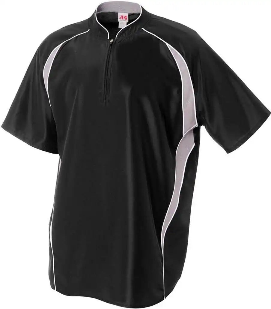 A4 N4241 1/4 Zip Batting Jacket - Black