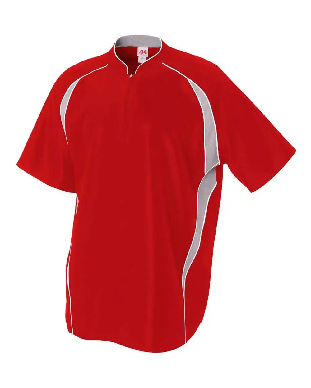 A4 N4241 1/4 Zip Batting Jacket - Scarlet