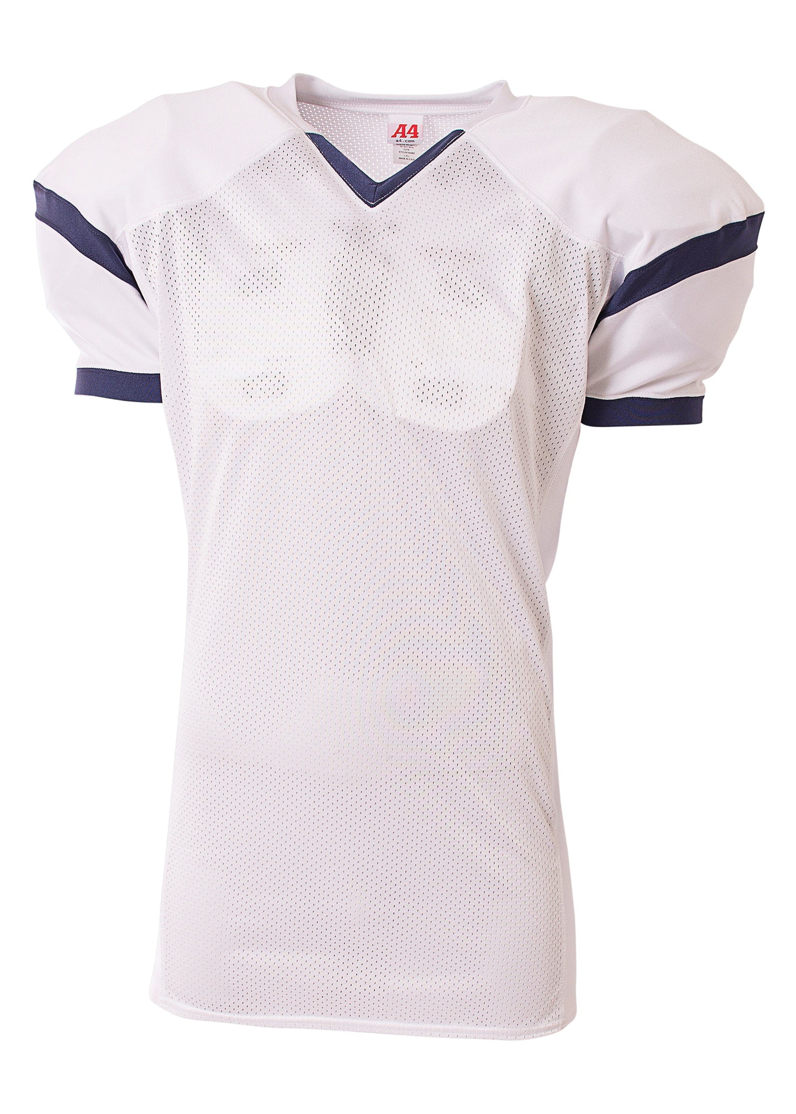 A4 N4265 the Rollout Football Jersey - White Navy