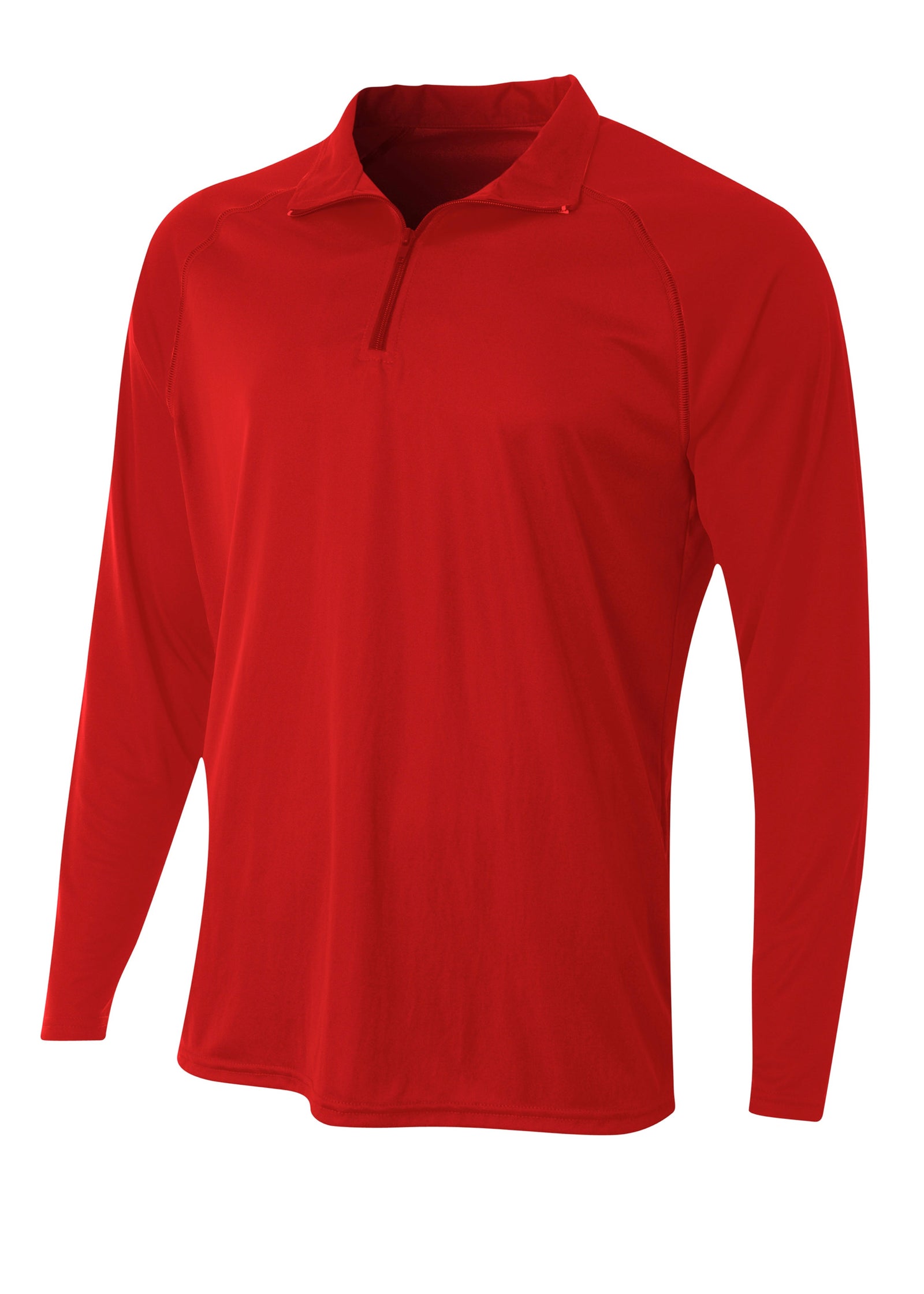 A4 N4268 Daily 1/4 Zip - Scarlet