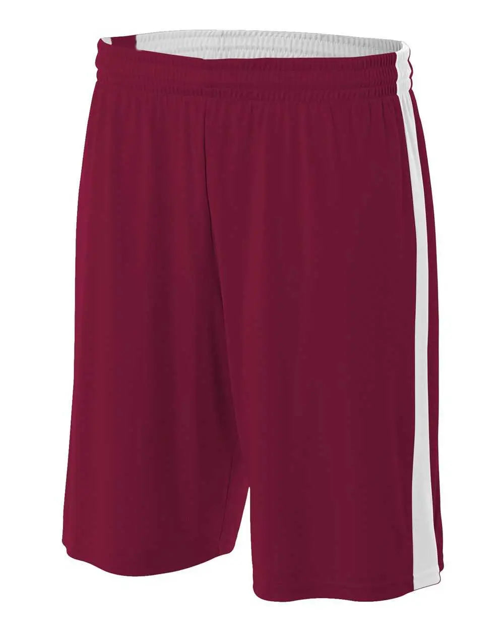 A4 N5284 Reversible Moisture Management 10’’ Short - Cardinal White