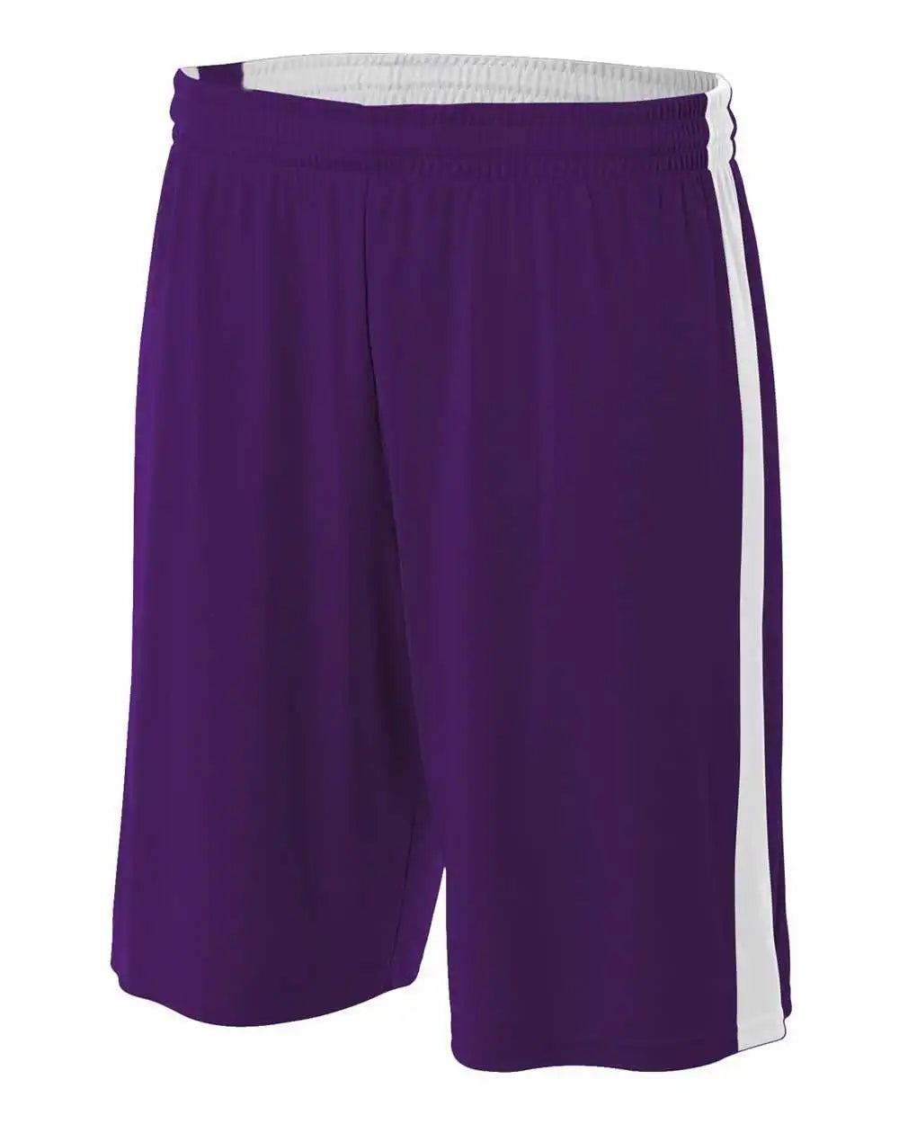 A4 N5284 Reversible Moisture Management 10’’ Short - Purple White