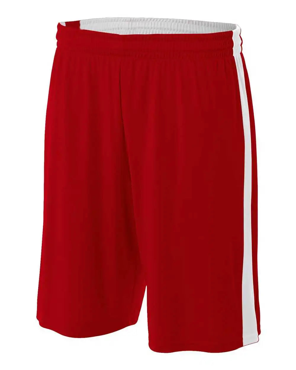 A4 N5284 Reversible Moisture Management 10’’ Short - Scarlet White