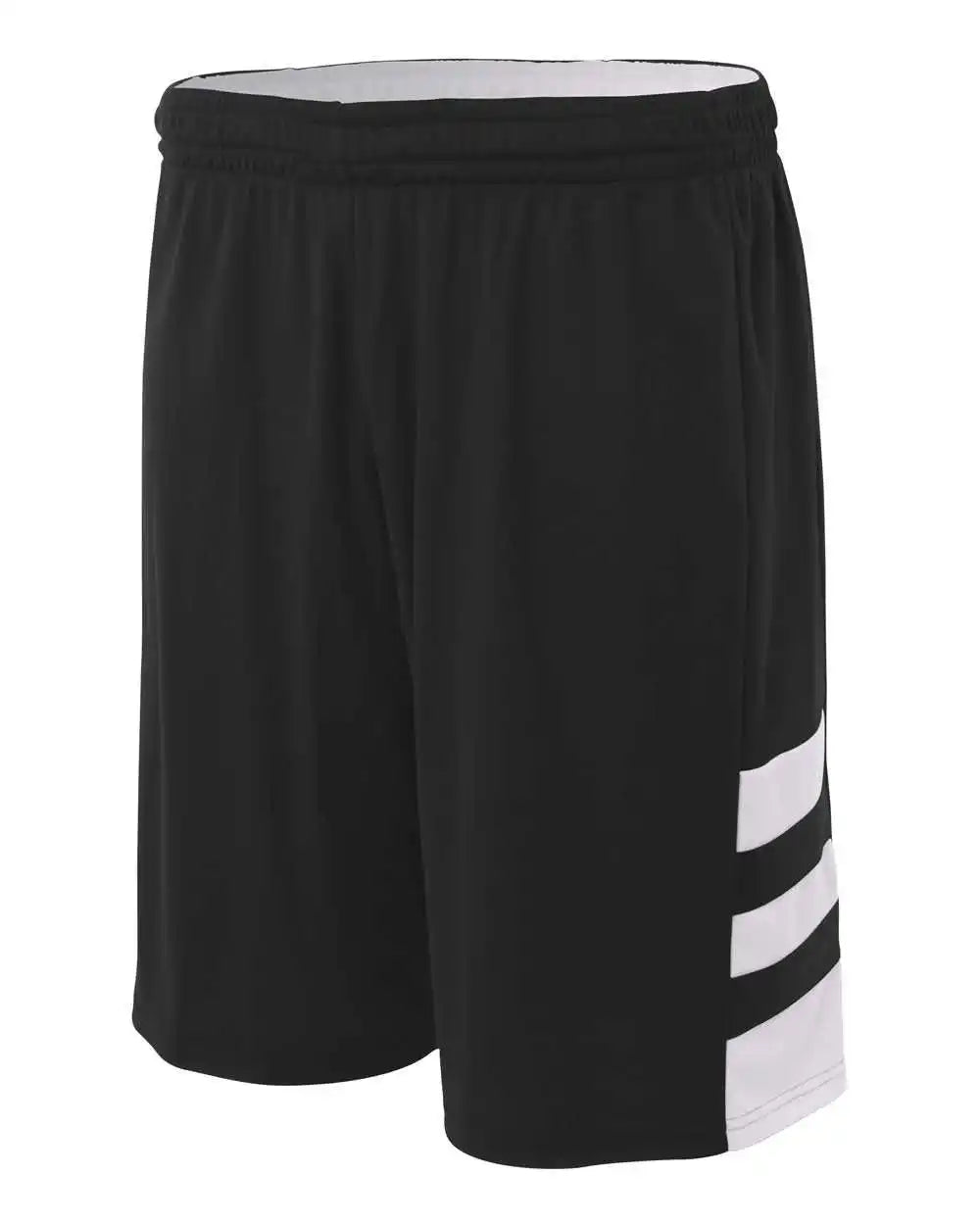 A4 N5334 10’’ Reversible Speedway Short - Black White