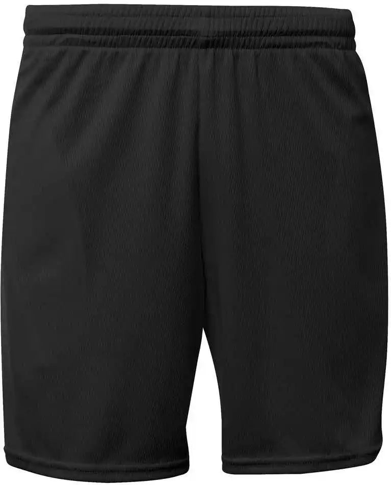 A4 N5384 Adult Flatback Mesh Short with Pockets Black