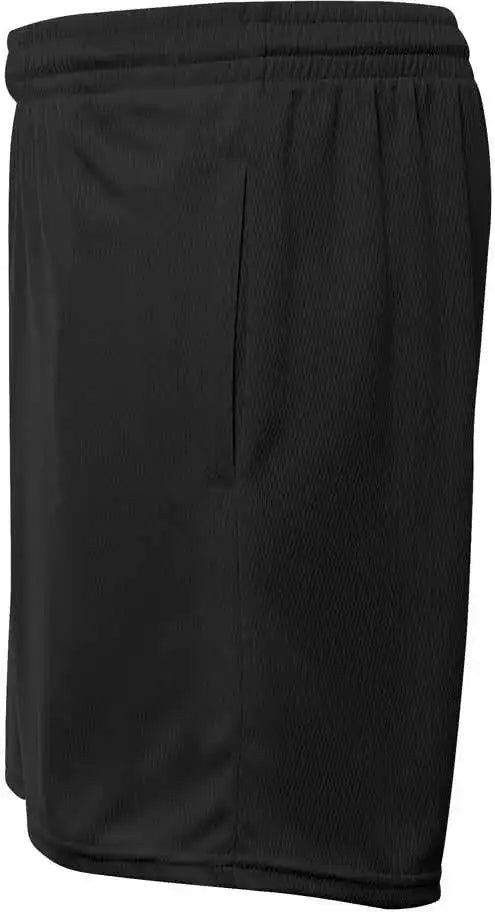 A4 N5384 Adult Flatback Mesh Short with Pockets Black