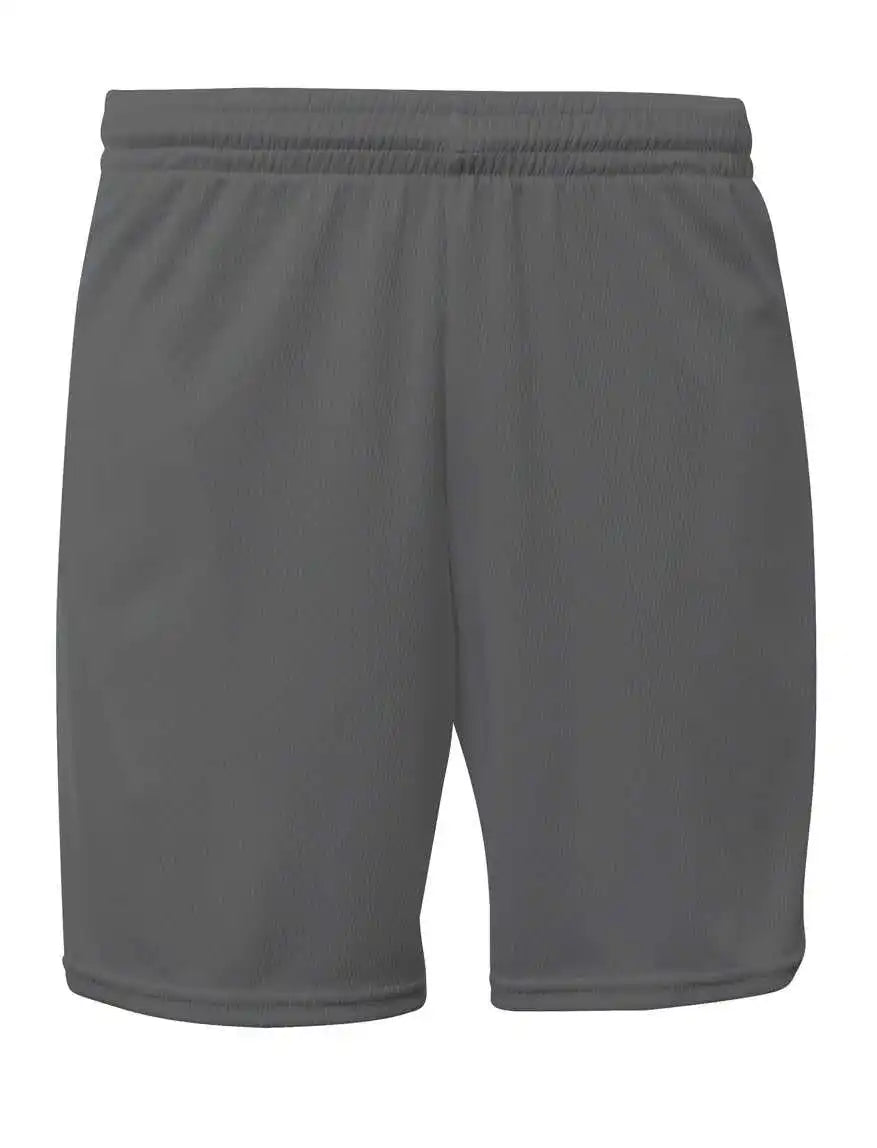 A4 N5384 Adult Flatback Mesh Short with Pockets - Graphite