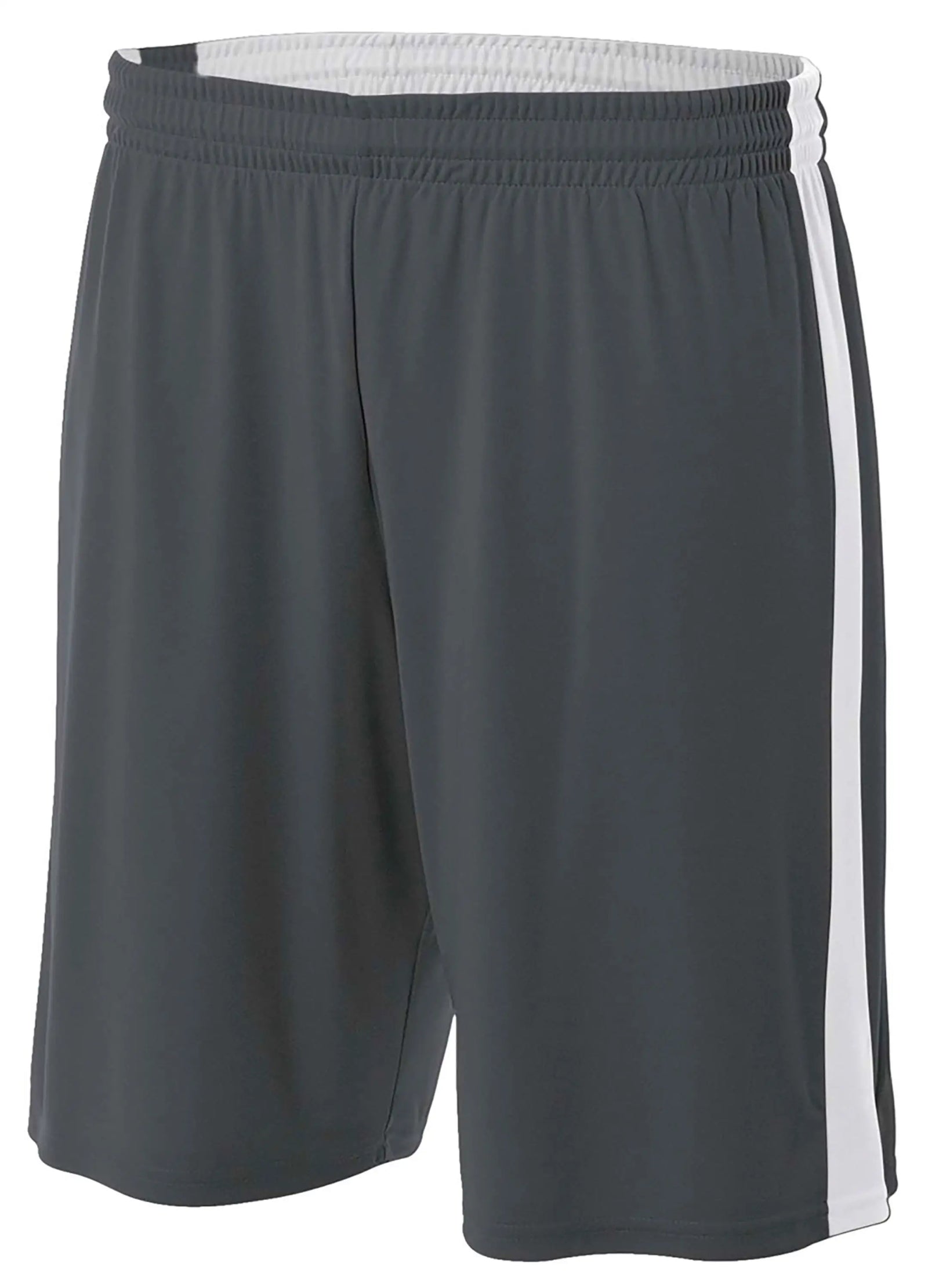 A4 N5388 7’’ Reversible Moisture Management Short - Graphite White - Dark Gray / Adult s