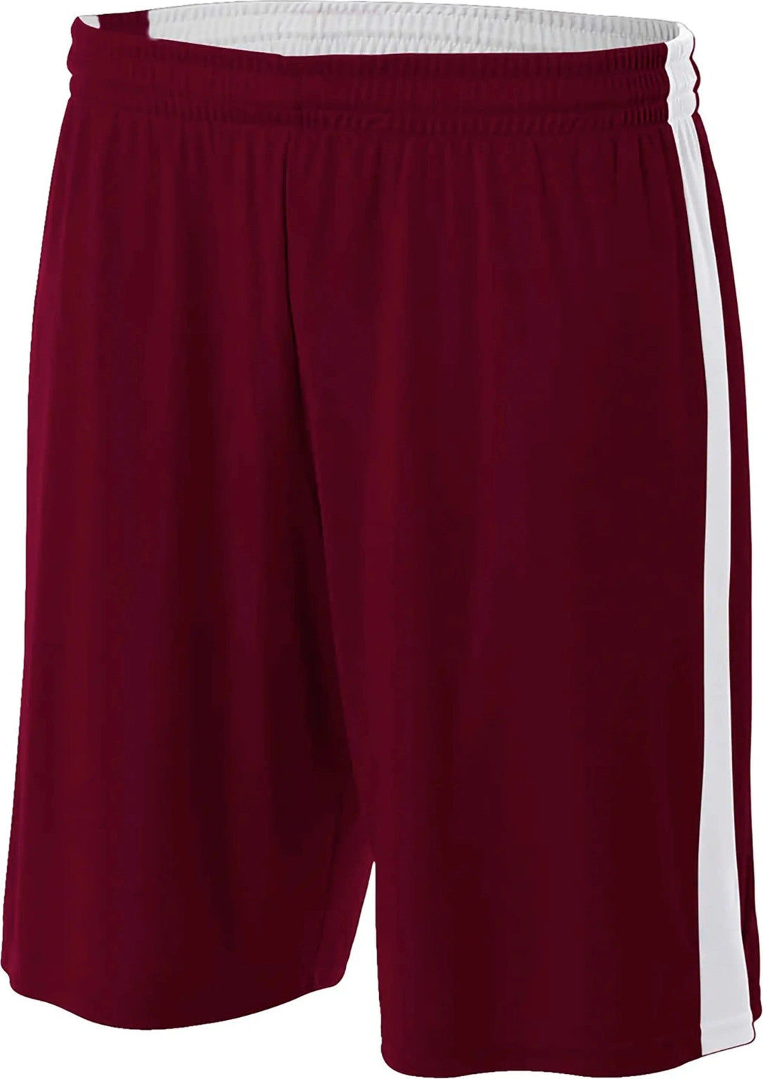 A4 N5388 7’’ Reversible Moisture Management Short - Maroon White - Maroon White / s