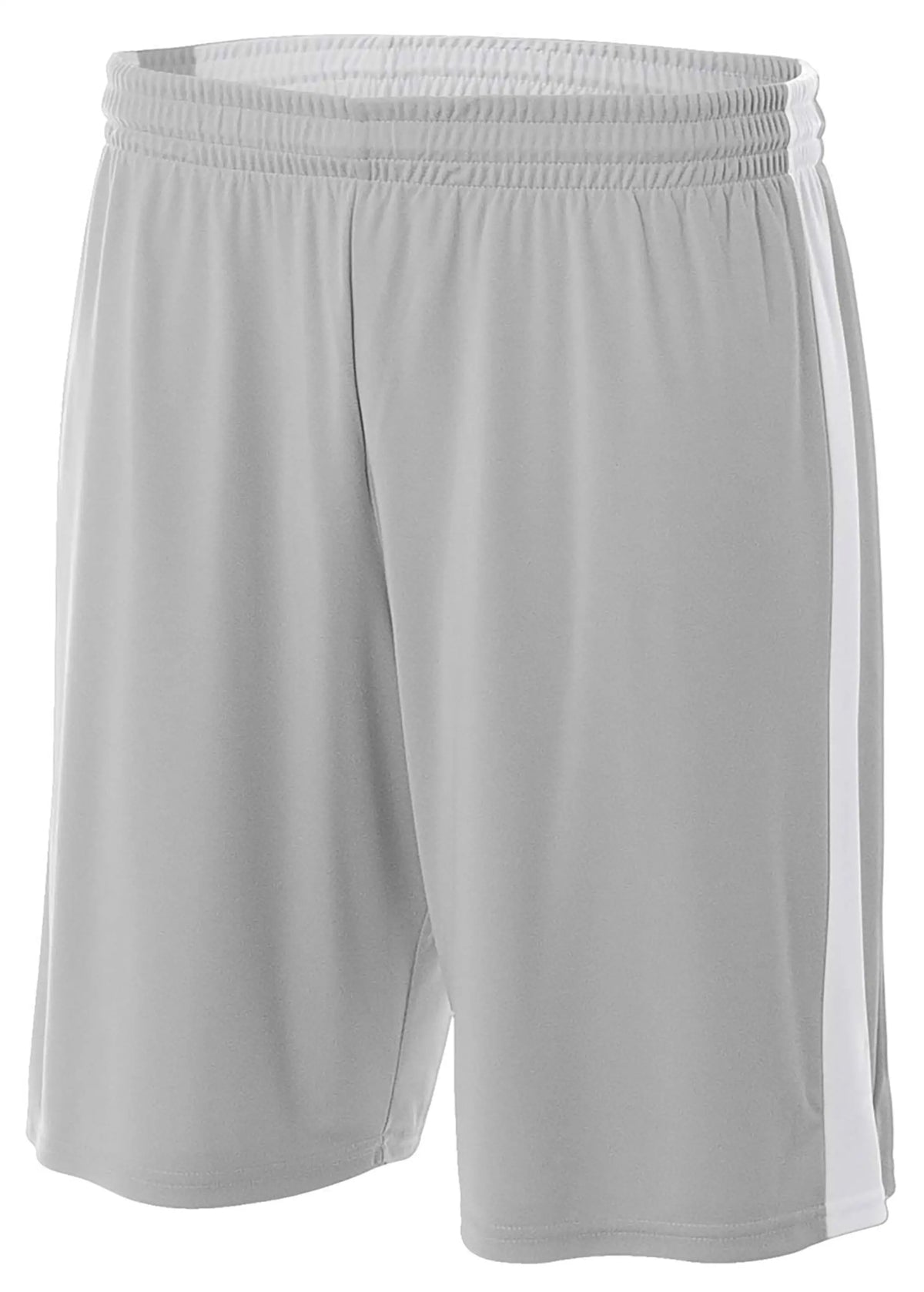 A4 N5388 7’’ Reversible Moisture Management Short - Silver White - Light Gray / Adult s