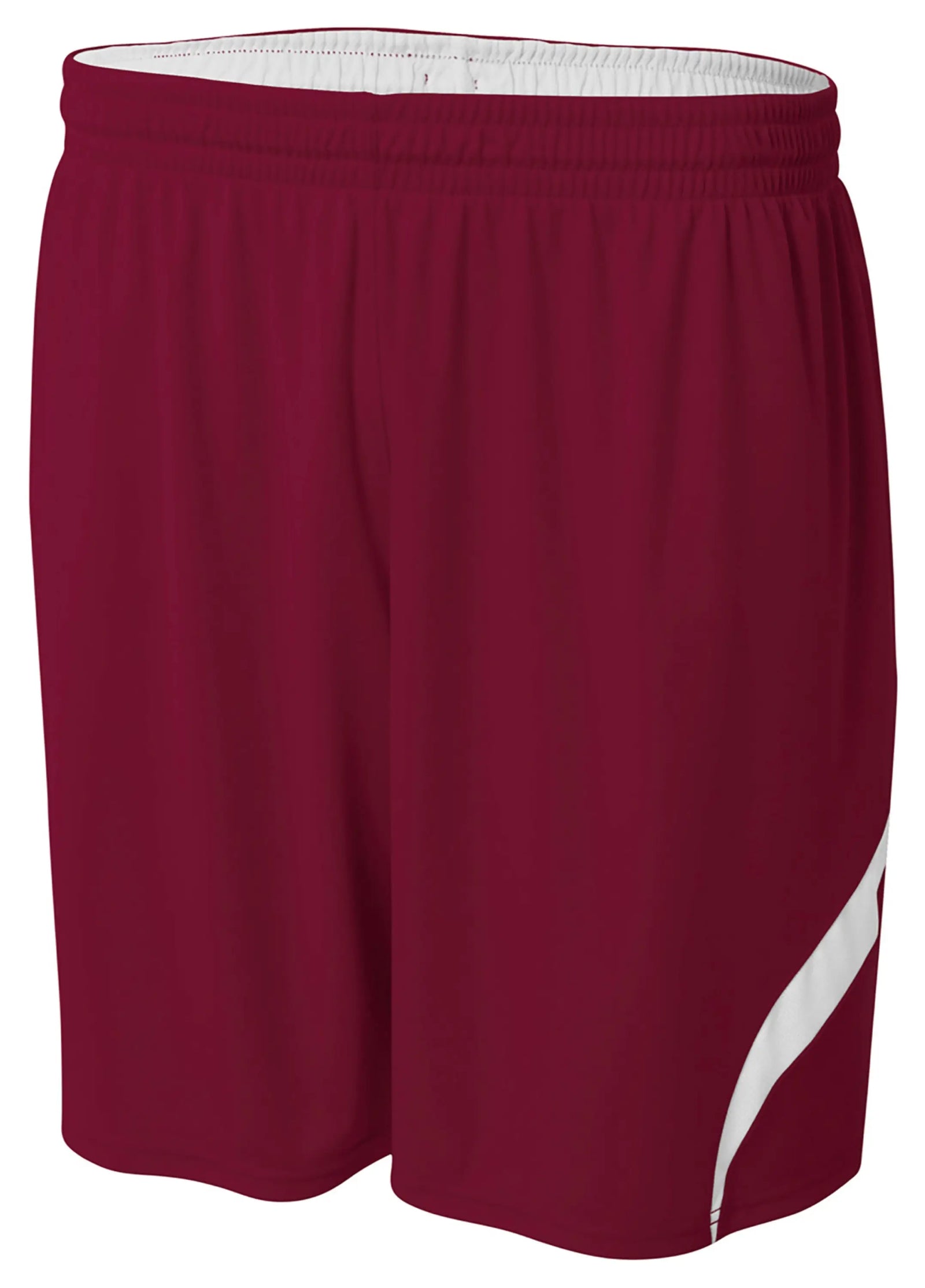 A4 N5389 7’’ Double Reversible Short - Maroon White - Adult s