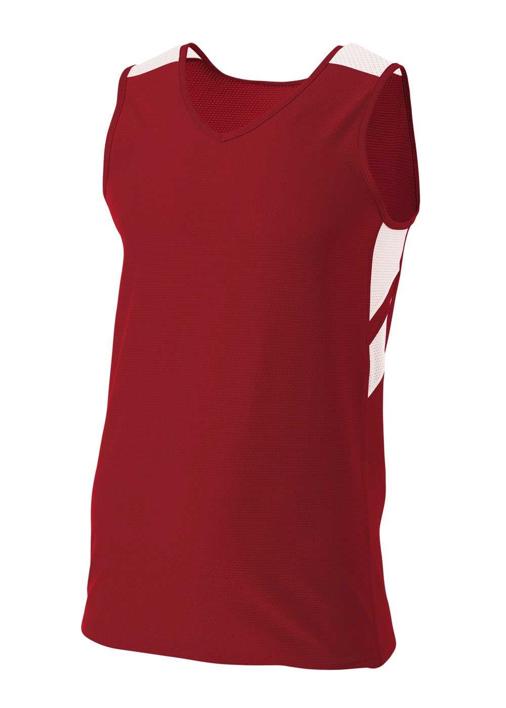 A4 Nb1178 Fast Break Youth Jersey - Cardinal White