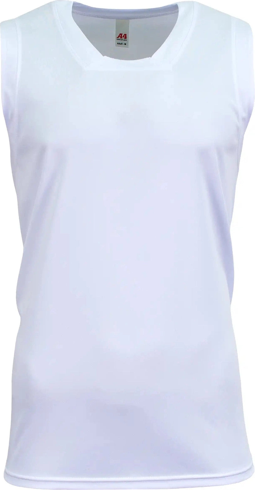 A4 Nb2505 Youth Sprint Single Ply Basketball Jerse - White - White / Xs