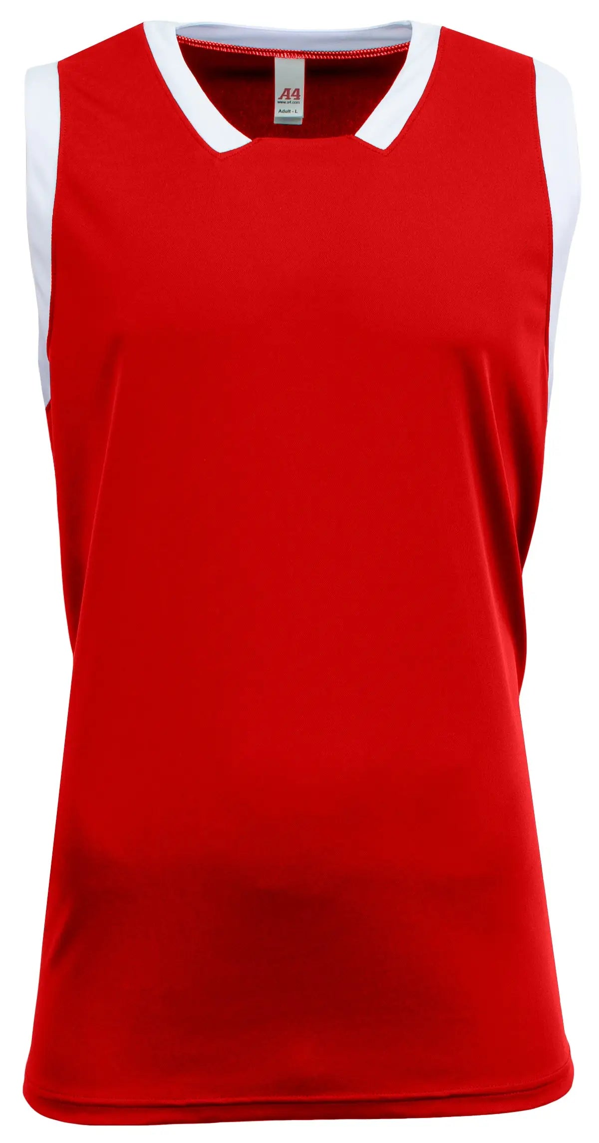 A4 Nb2505 Youth Sprint Single Ply Basketball Jersey - Scarlet White - Red / Xs