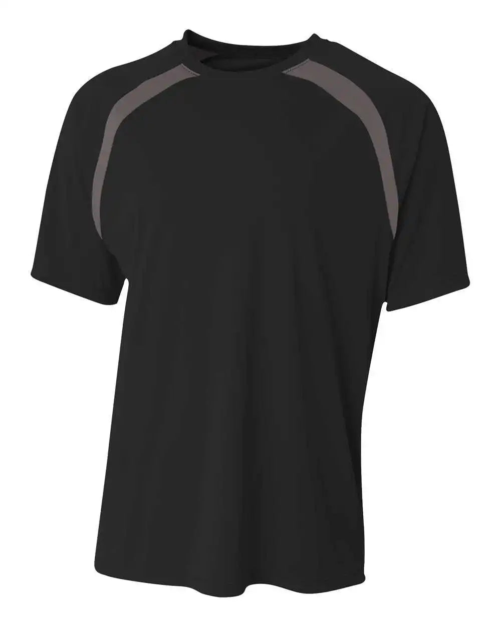 A4 Nb3001 Youth Spartan Short Sleeve Color Block Crew - Black Graphite