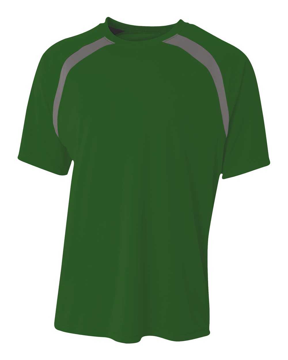 A4 Nb3001 Youth Spartan Short Sleeve Color Block Crew - Forest Graphite