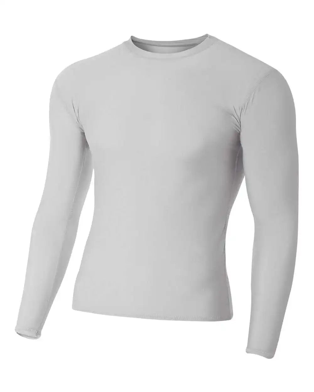 A4 Nb3133 Youth Long Sleeve Compression Crew - Silver