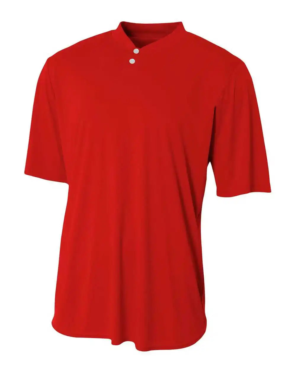 A4 Nb3143 Youth Tek 2 Button Henley Scarlet