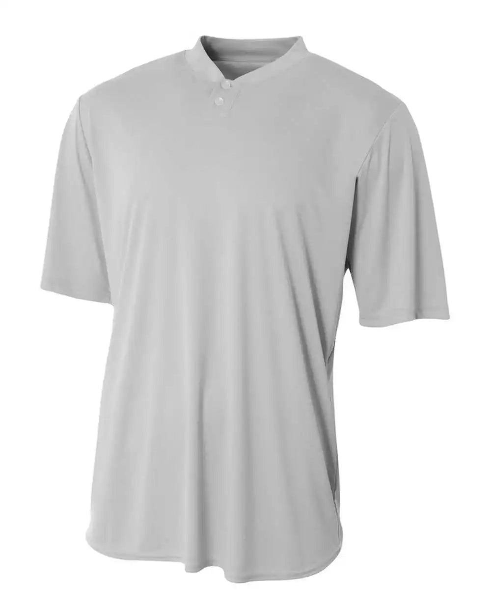 A4 Nb3143 Youth Tek 2 Button Henley Silver