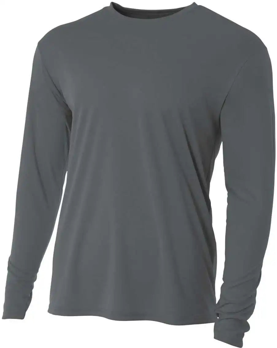 A4 Nb3165 Youth Long Sleeve Cooling Performance Crew T-shirt - Graphite