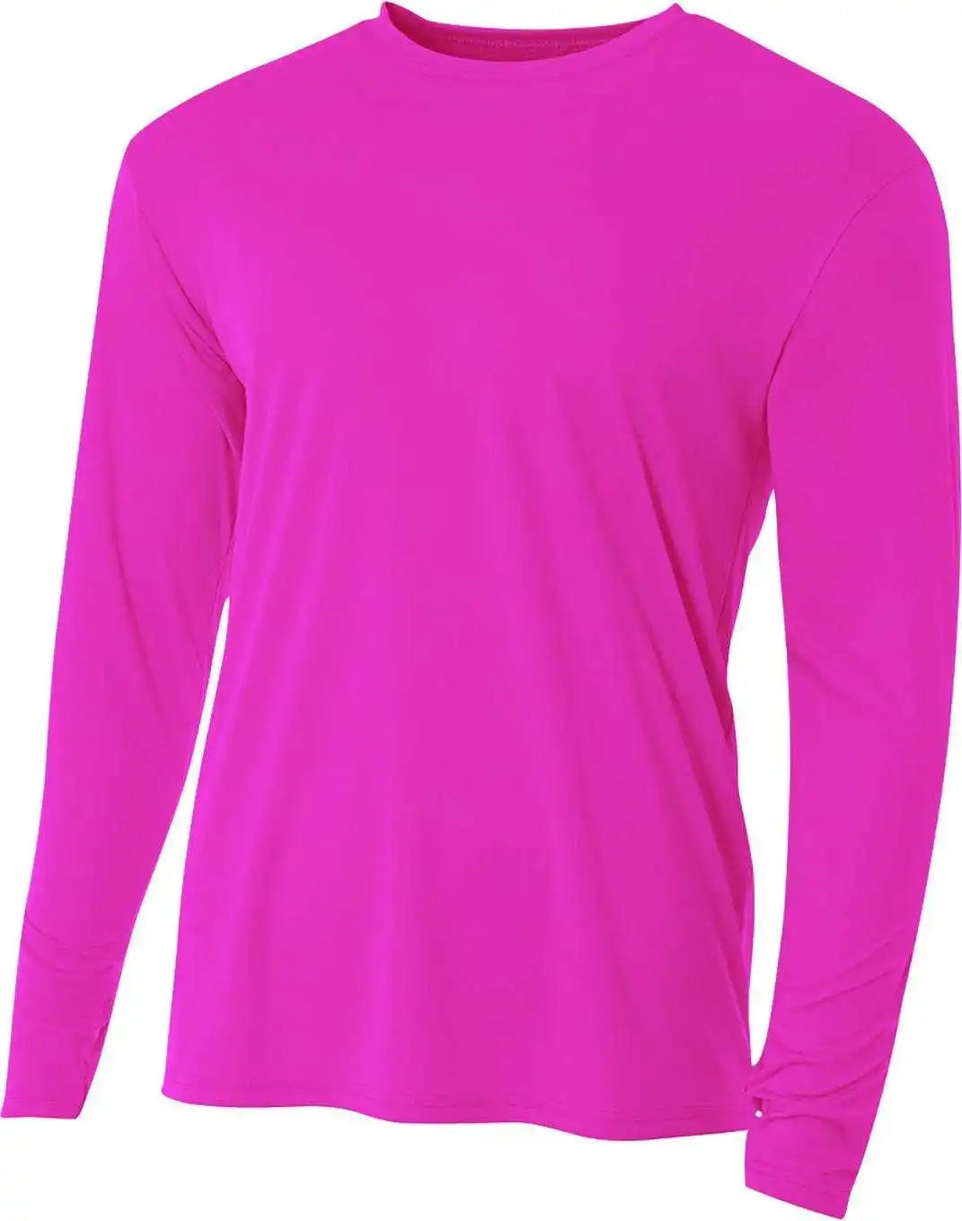 A4 Nb3165 Youth Long Sleeve Cooling Performance Crew T-shirt - Fuchsia