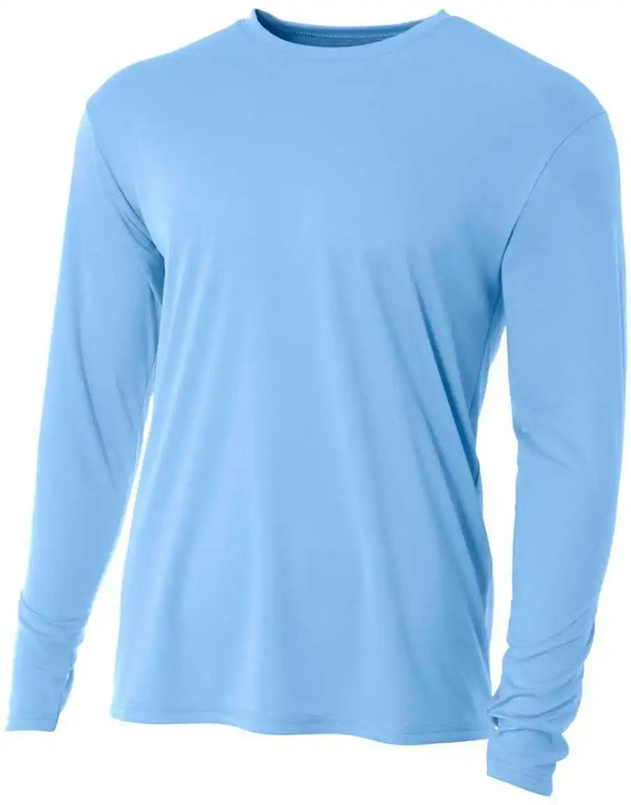A4 Nb3165 Youth Long Sleeve Cooling Performance Crew T-shirt - Light Blue