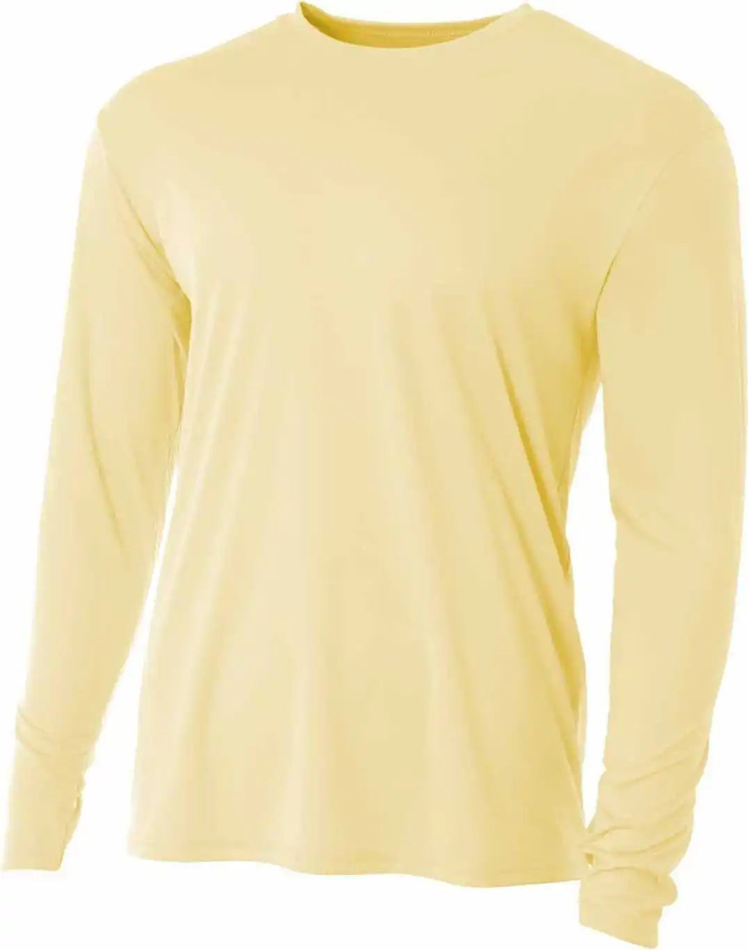 A4 Nb3165 Youth Long Sleeve Cooling Performance Crew T-shirt - Light Yellow