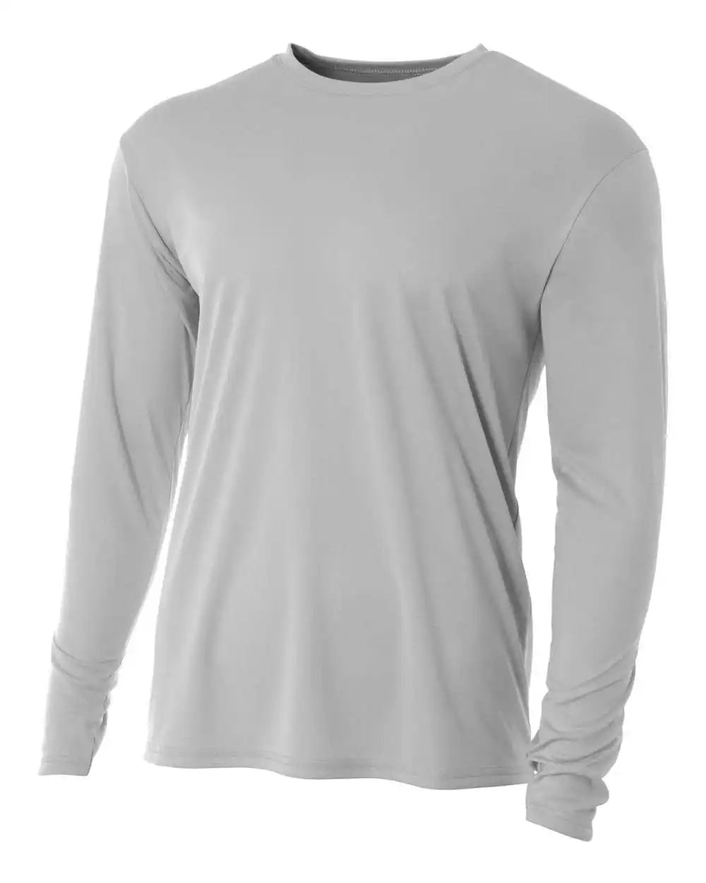 A4 Nb3165 Youth Long Sleeve Cooling Performance Crew t Shirt Silver