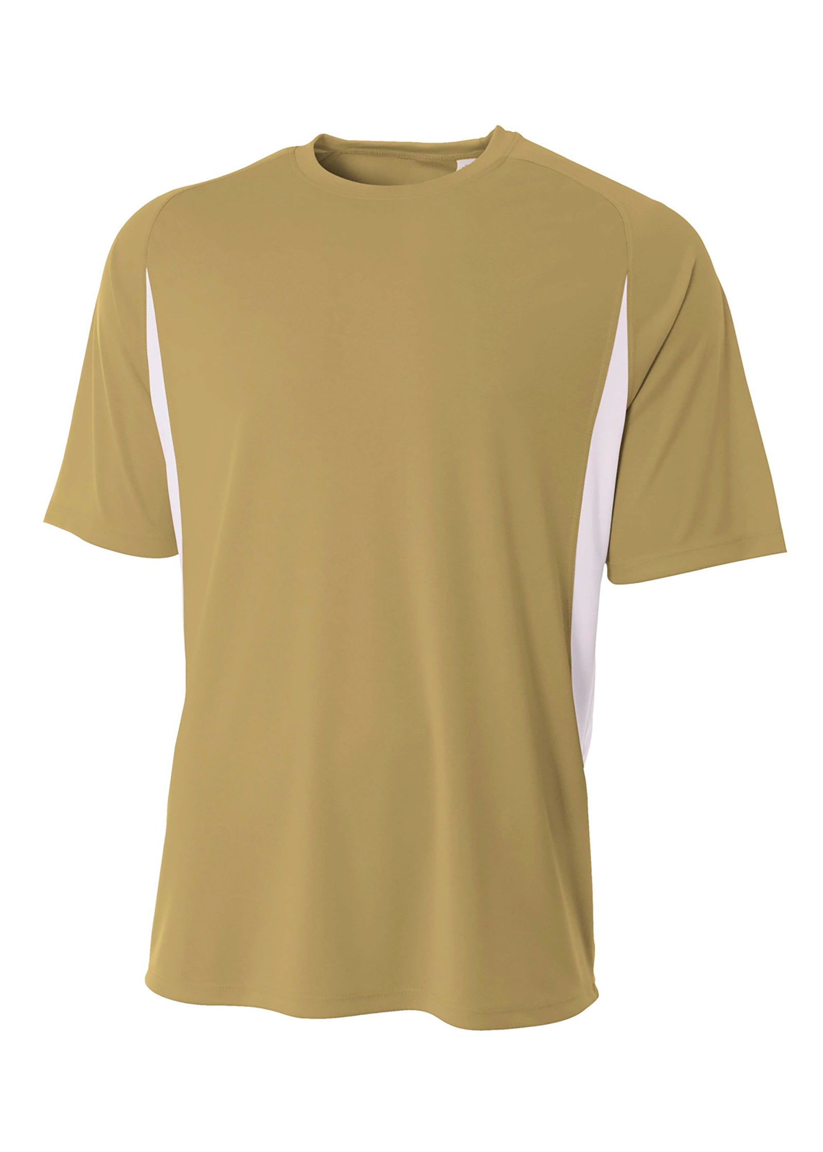 A4 Nb3181 Youth Cooling Performance Color Block Short Sleeve Crew - Gold White