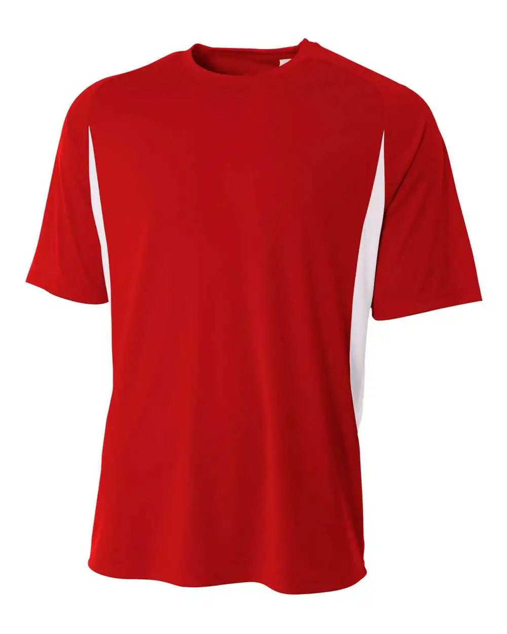 A4 Nb3181 Youth Cooling Performance Color Block Short Sleeve Crew Scarlet White