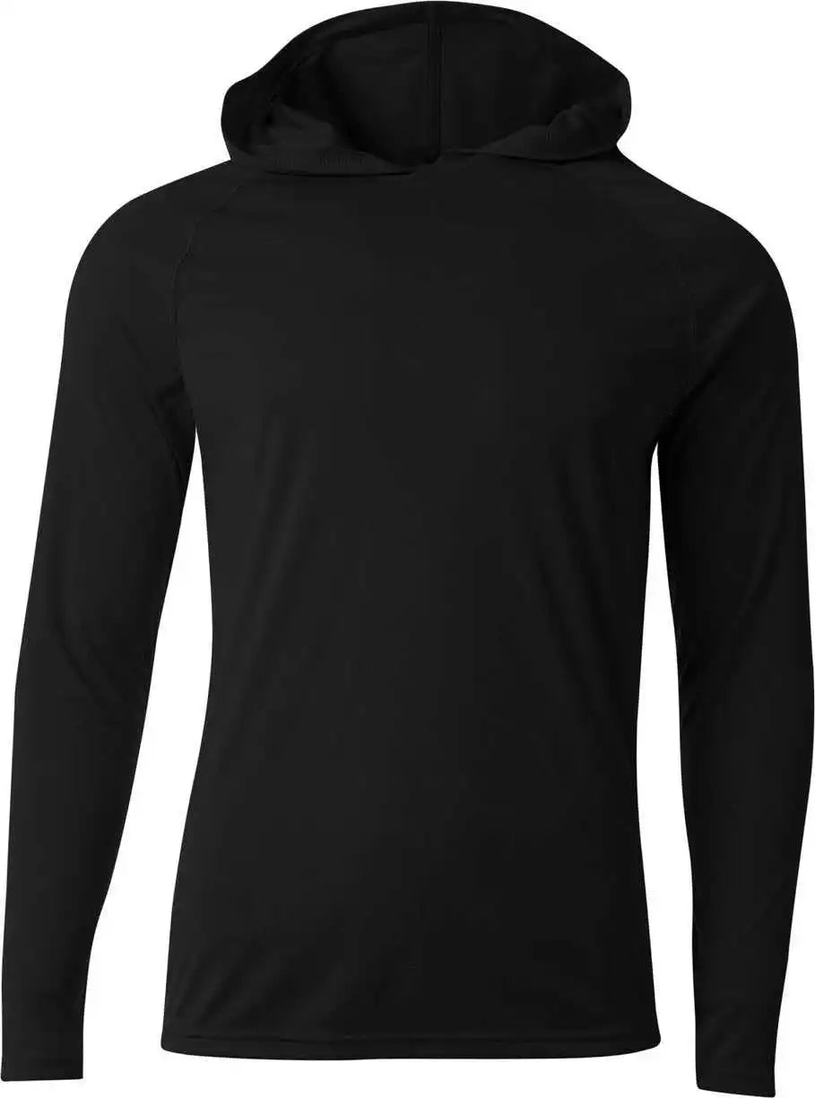 A4 Nb3409 Long Sleeve Hooded Tee - Black