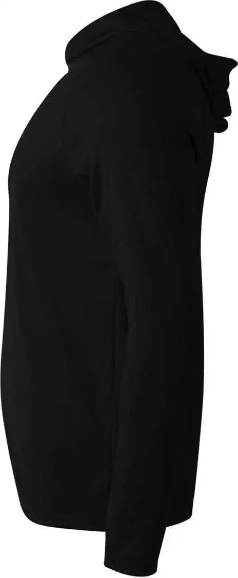 A4 Nb3409 Long Sleeve Hooded Tee - Black