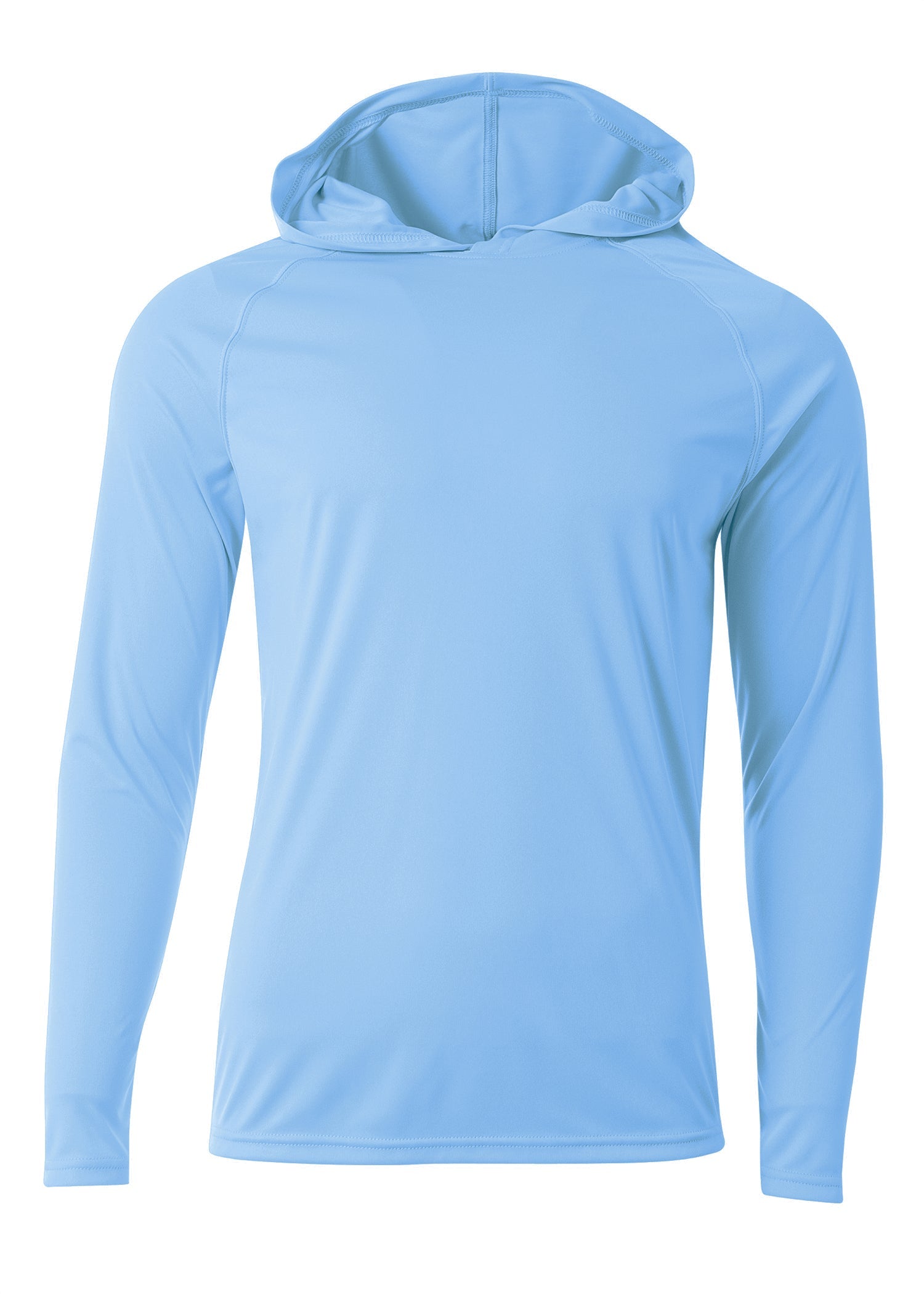 A4 Nb3409 Long Sleeve Hooded Tee - Light Blue