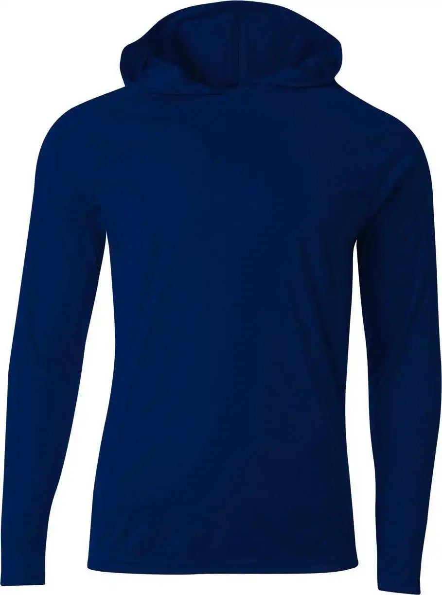 A4 Nb3409 Long Sleeve Hooded Tee Navy