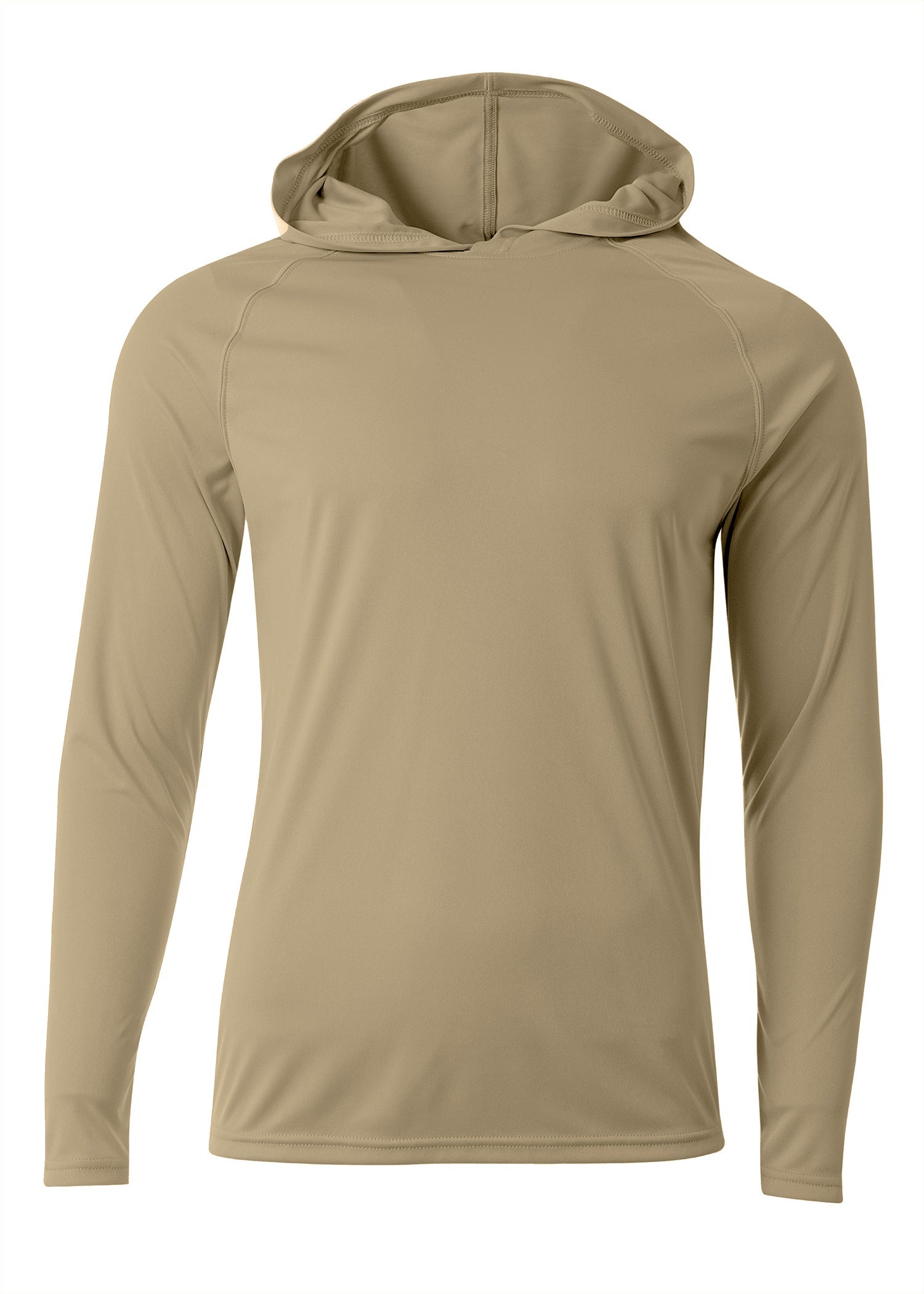 A4 Nb3409 Long Sleeve Hooded Tee - Sand