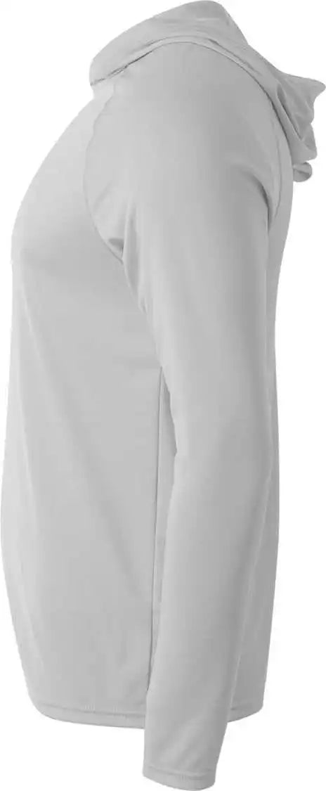 A4 Nb3409 Long Sleeve Hooded Tee Silver
