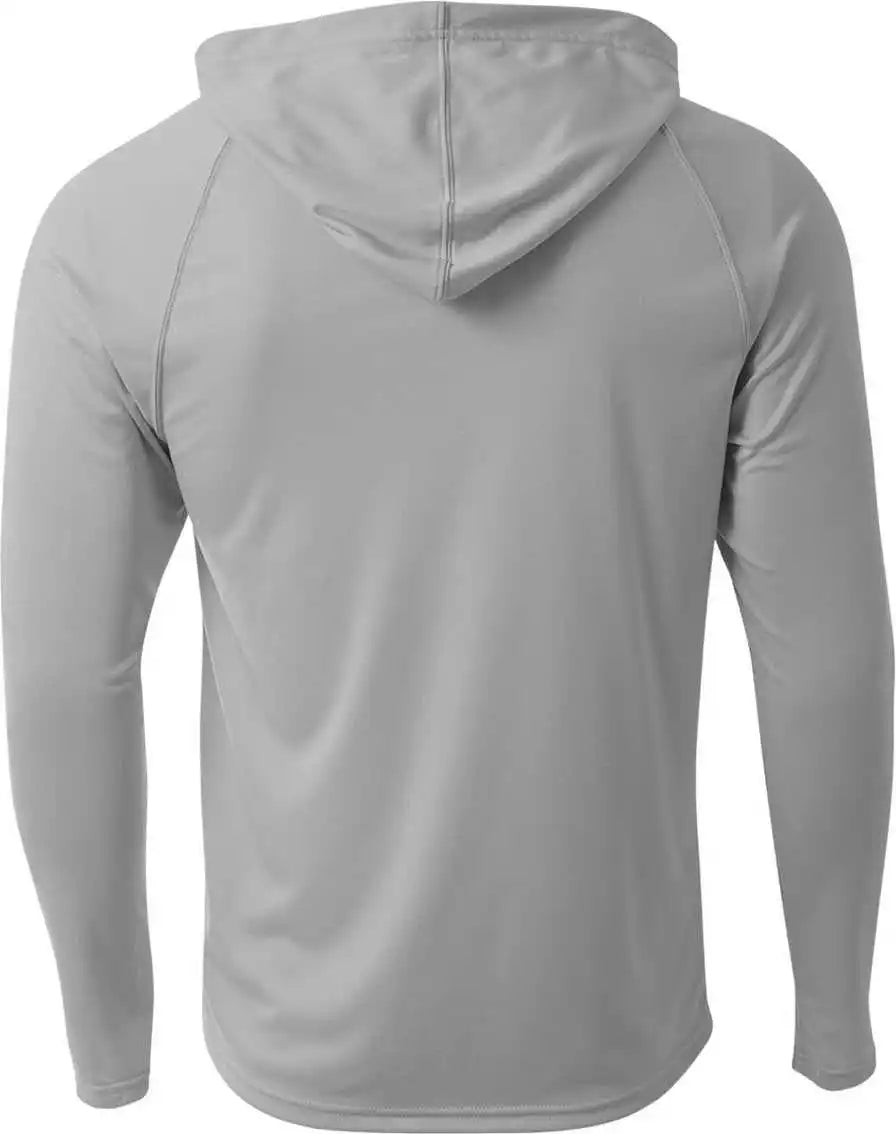 A4 Nb3409 Long Sleeve Hooded Tee Silver