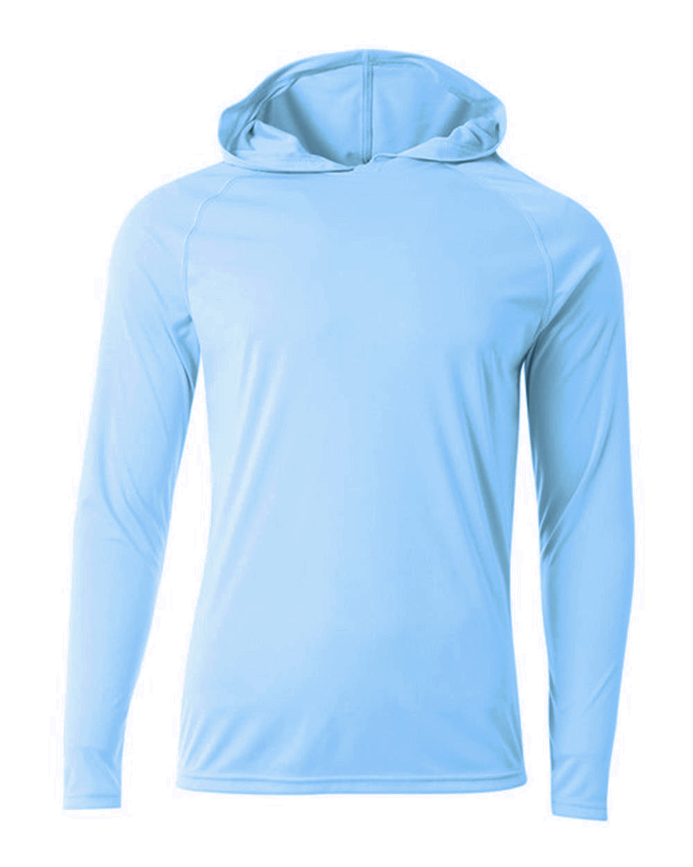 A4 Nb3409 Long Sleeve Hooded Tee - Sky Blue