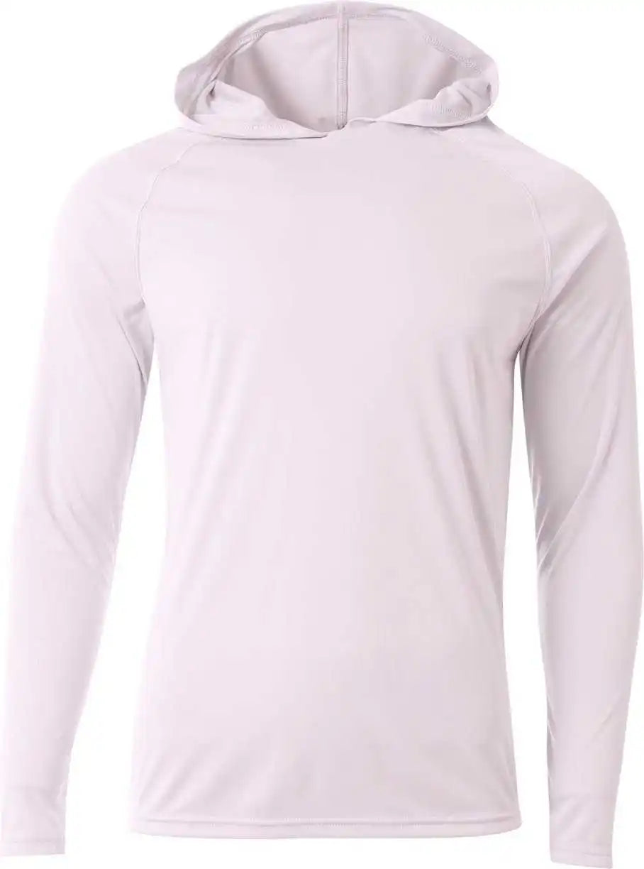 A4 Nb3409 Long Sleeve Hooded Tee White