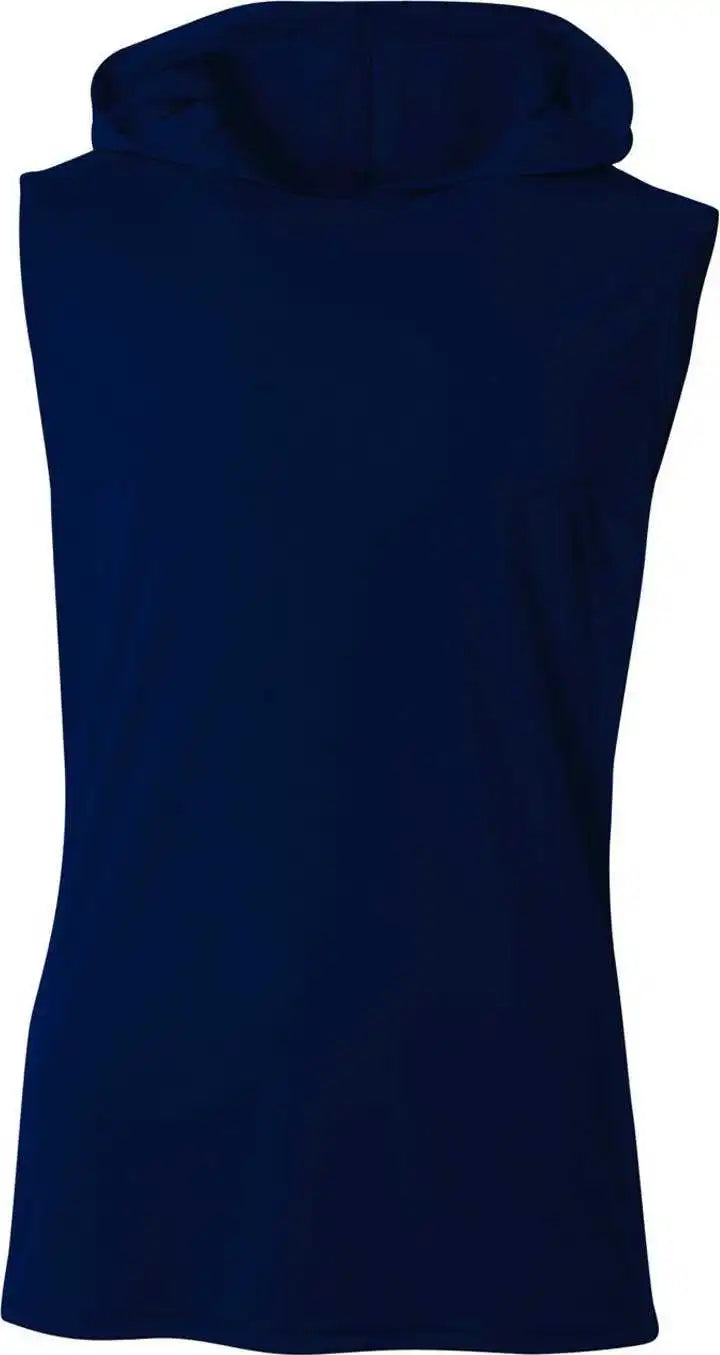 A4 Nb3410 Youth Sleeveless Hooded t Shirt Navy